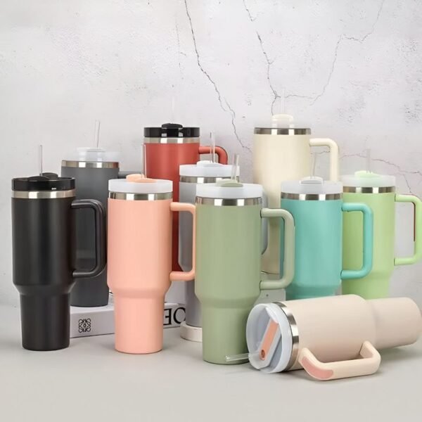 B-87 1200ml Stainless Steel Tumbler Mug With Straw (Imported)