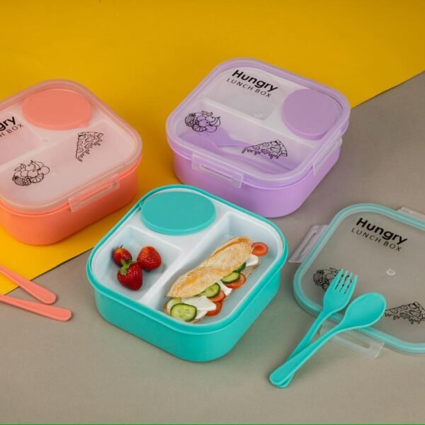 3-Compartment Lunch Box with Spoon