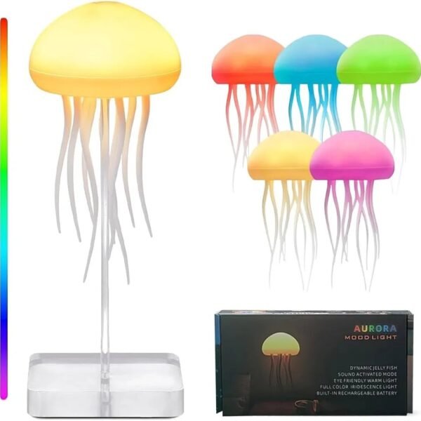 IHAUSS Jellyfish Lamp Sound Activated Jelly Fish Light Lamp