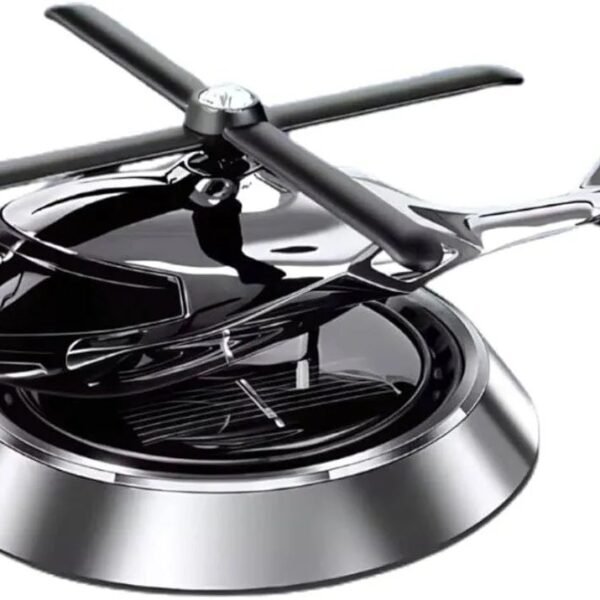 edtepy Solar Helicopter Car Air Freshener – Silver Alloy Aroma Diffuser for Dashboard