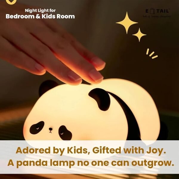 E-Tail Panda Night Light for Home | Soft Silicone LED Animal
