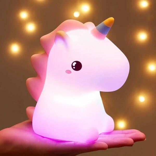 Prancing Unicorn Rechargeable Baby Unicorn Silicone Night Lamp – Touch