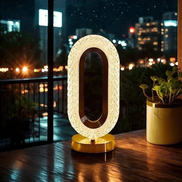 CYMNIX Crystal Oval LED Table Lamp | Luxury Decorative Night Lamp for Bedroom