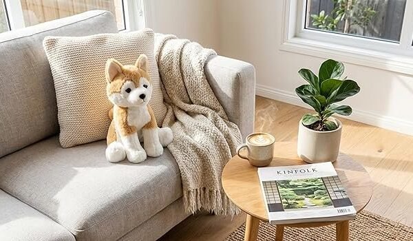 Stuffed Animal, Japanese Dog Puppy, Plush Toy for Boy Girl Kids Birthday