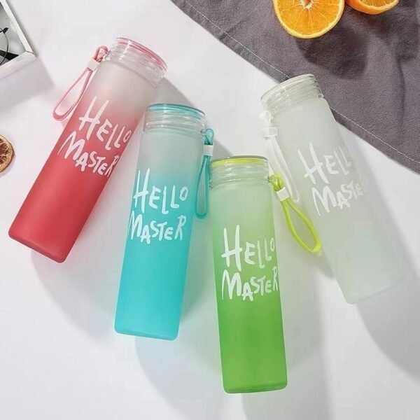 Hello Master Gradient  Sipper Water Bottle with Straw & Handle (Approx. 500–600ml)**